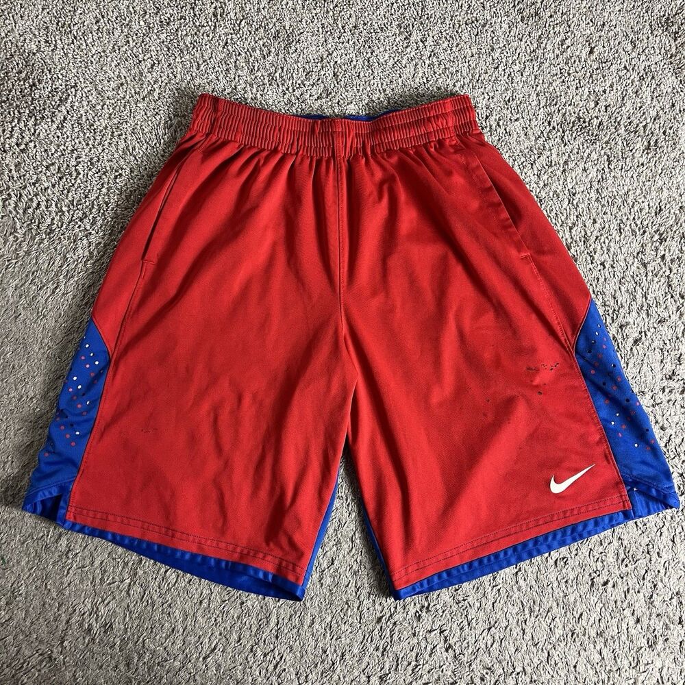 Nike Men’s Basketball Shorts Red Blue Size XL Large Athletic Dri-Fit